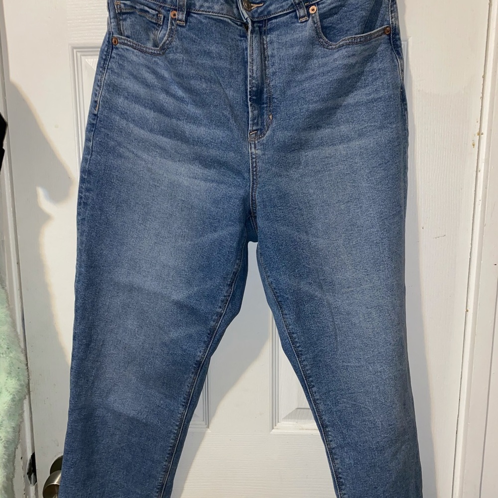 AE stretch mom jeans